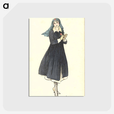 アートポストカード-Nurse Holding Her Hands Together
 - 国立医学図書館 Postcard.