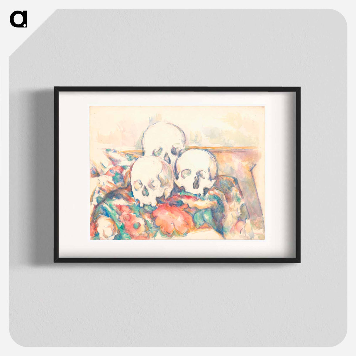 The Three Skulls - ポール セザンヌ Poster.