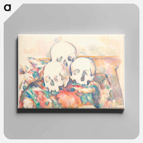 アートパネル-The Three Skulls - ポール セザンヌ Canvas.