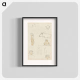 Sketches of Standing Figures and Animals - ポール ゴーギャン Poster.