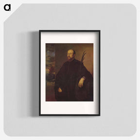 アートポスター-Portrait of a Painter with a Palm Leaf - ティツィアーノ ヴェチェッリオ Poster.