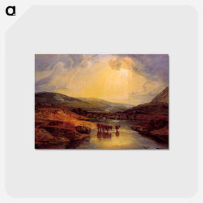 アートポストカード-Abergavenny Bridge, Monmountshire -clearing up after a showery day - ウィリアム ターナー Postcard.