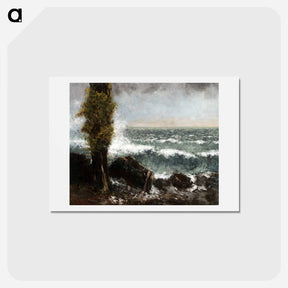 アートポストカード-Seascape, the Poplar - ギュスターヴ クールベ Postcard.