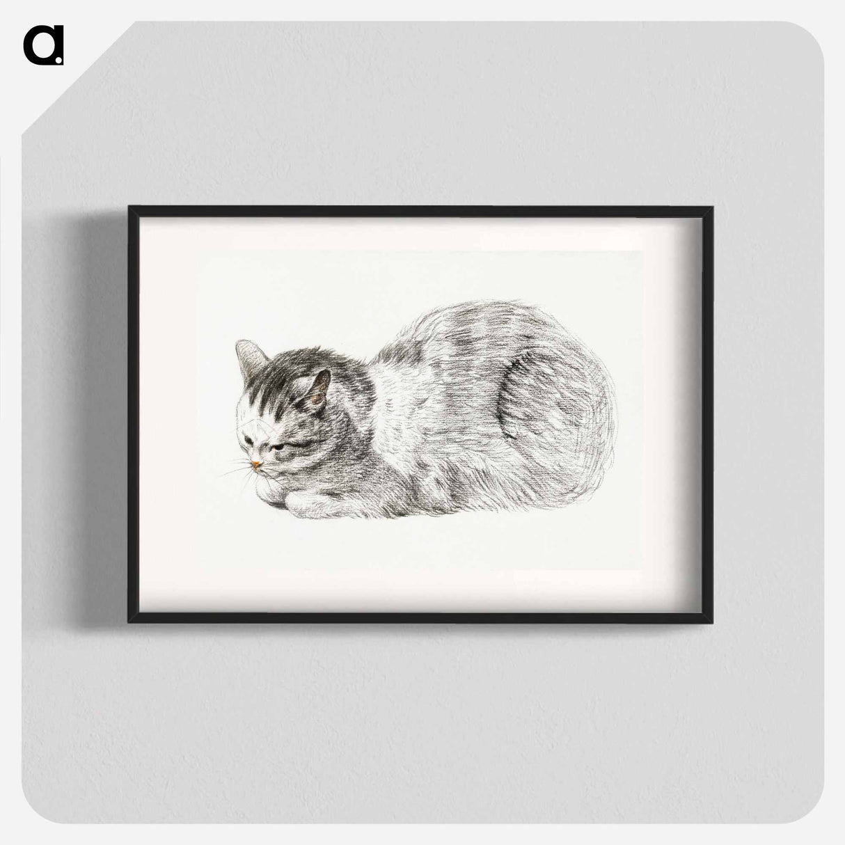 Sketch of a lying cat - Jean Bernard Poster.