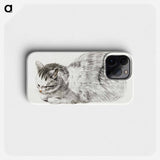 Sketch of a lying cat - Jean Bernard Phone Case.