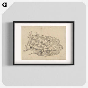 アートポスター-Sea Turtle (Emblem of Longevity) - 葛飾 北斎 Poster.
