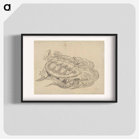 アートポスター-Sea Turtle (Emblem of Longevity) - 葛飾 北斎 Poster.