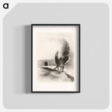 Beneath the Wing of Shadow the Black Creature was Biting Energetically - オディロン ルドン Poster.