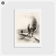 アートポストカード-Beneath the Wing of Shadow the Black Creature was Biting Energetically - オディロン ルドン Postcard.