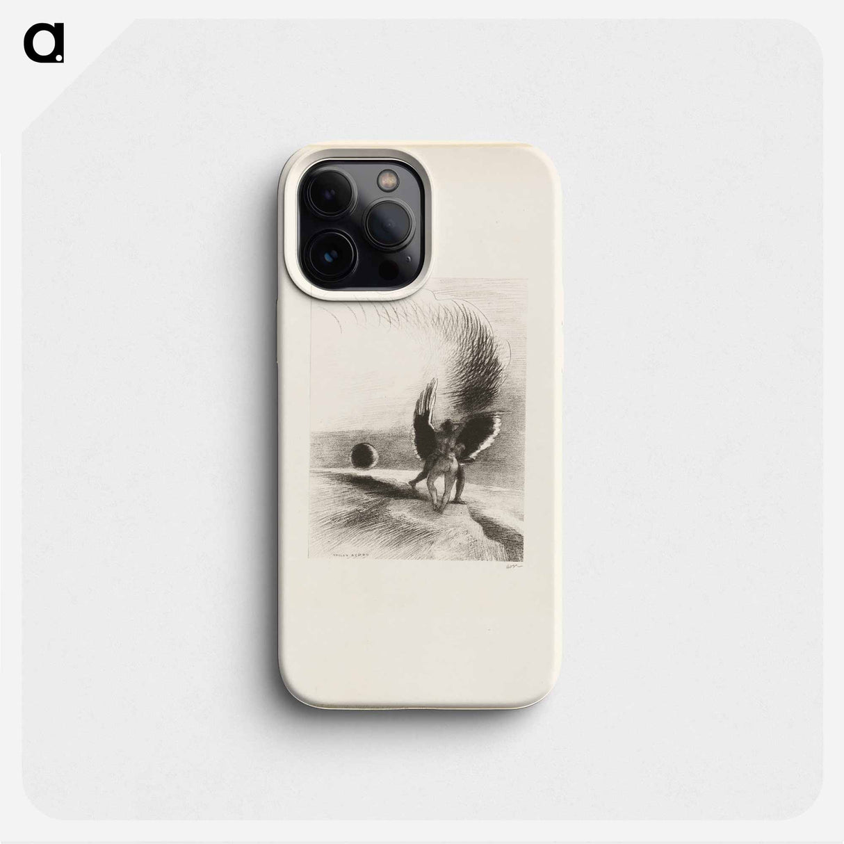 Beneath the Wing of Shadow the Black Creature was Biting Energetically - Odilon Redon Phone Case.