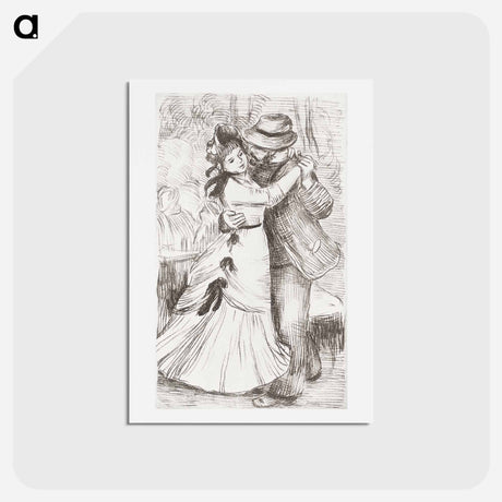 アートポストカード-The Country Dance - ピエール オーギュスト ルノワール Postcard.