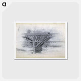 アートポストカード-Drawing Of Girard Avenue Bridge - トーマス エイキンズ Postcard.
