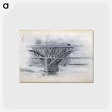 アートポストカード-Drawing Of Girard Avenue Bridge - トーマス エイキンズ Postcard.