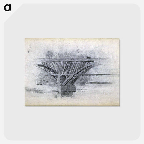 アートポストカード-Drawing Of Girard Avenue Bridge - トーマス エイキンズ Postcard.