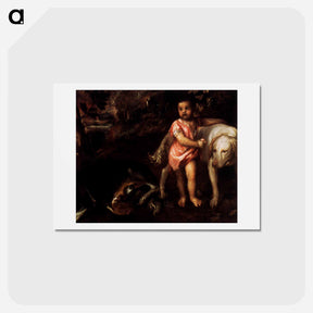 アートポストカード-Youth with Dogs - ティツィアーノ ヴェチェッリオ Postcard.