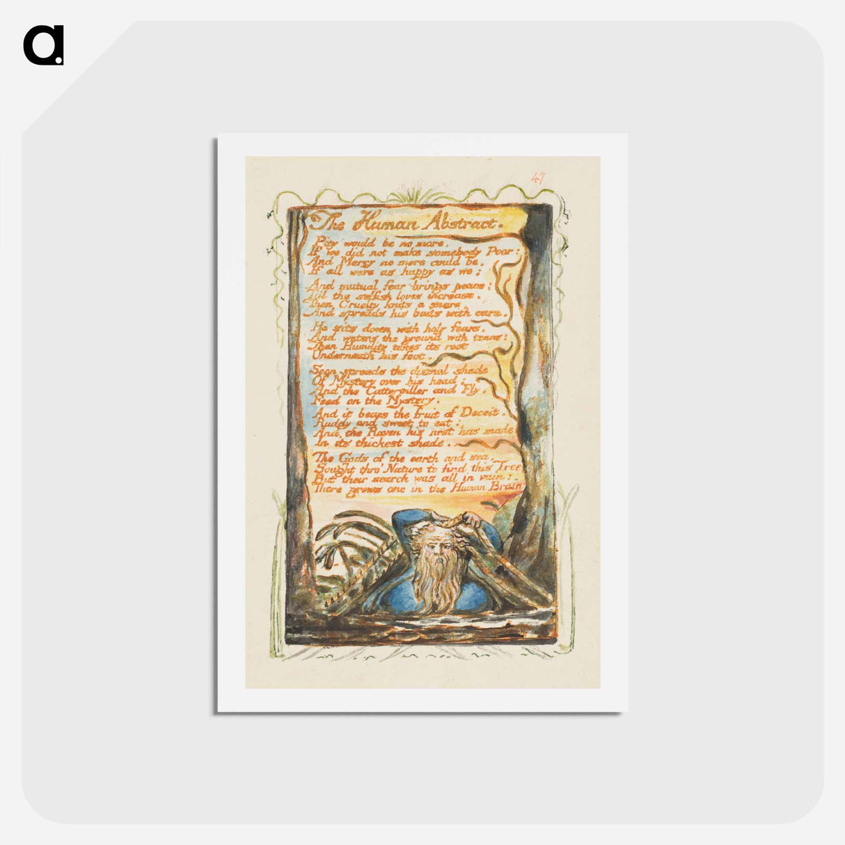 アートポストカード-Songs of Innocence and of Experience: The Human Abstract - ウィリアム ブレイク Postcard.