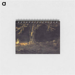 アートメモ帳-Campfire, Yosemite Valley - アルバート ビアスタット Memo.