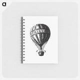 アートメモ帳-Hot Air Balloon Illustration from Fairy Mary's Dream
 - 大英図書館 Memo.