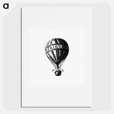 アートポスター-Hot Air Balloon Illustration from Fairy Mary's Dream
 - 大英図書館 Poster.