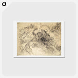 アートポストカード-Apollo Slays Python - ウジェーヌ ドラクロワ Postcard.