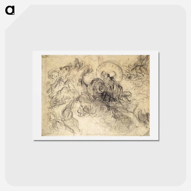 アートポストカード-Apollo Slays Python - ウジェーヌ ドラクロワ Postcard.