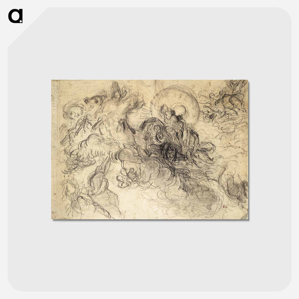 アートポストカード-Apollo Slays Python - ウジェーヌ ドラクロワ Postcard.
