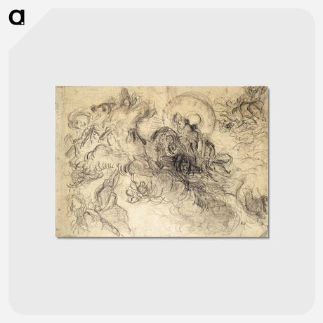 アートポストカード-Apollo Slays Python - ウジェーヌ ドラクロワ Postcard.