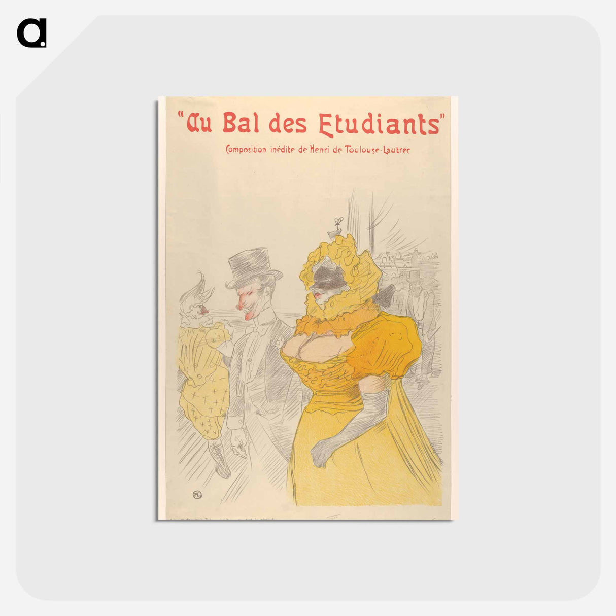 アートポストカード-Au Bal des Etudiants - アンリ ド トゥールーズ ロートレック Postcard.