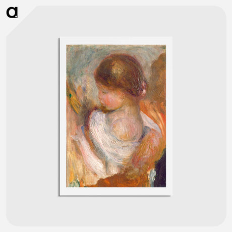 アートポストカード-Young Girl Reading - ピエール オーギュスト ルノワール Postcard.