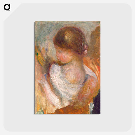 アートポストカード-Young Girl Reading - ピエール オーギュスト ルノワール Postcard.