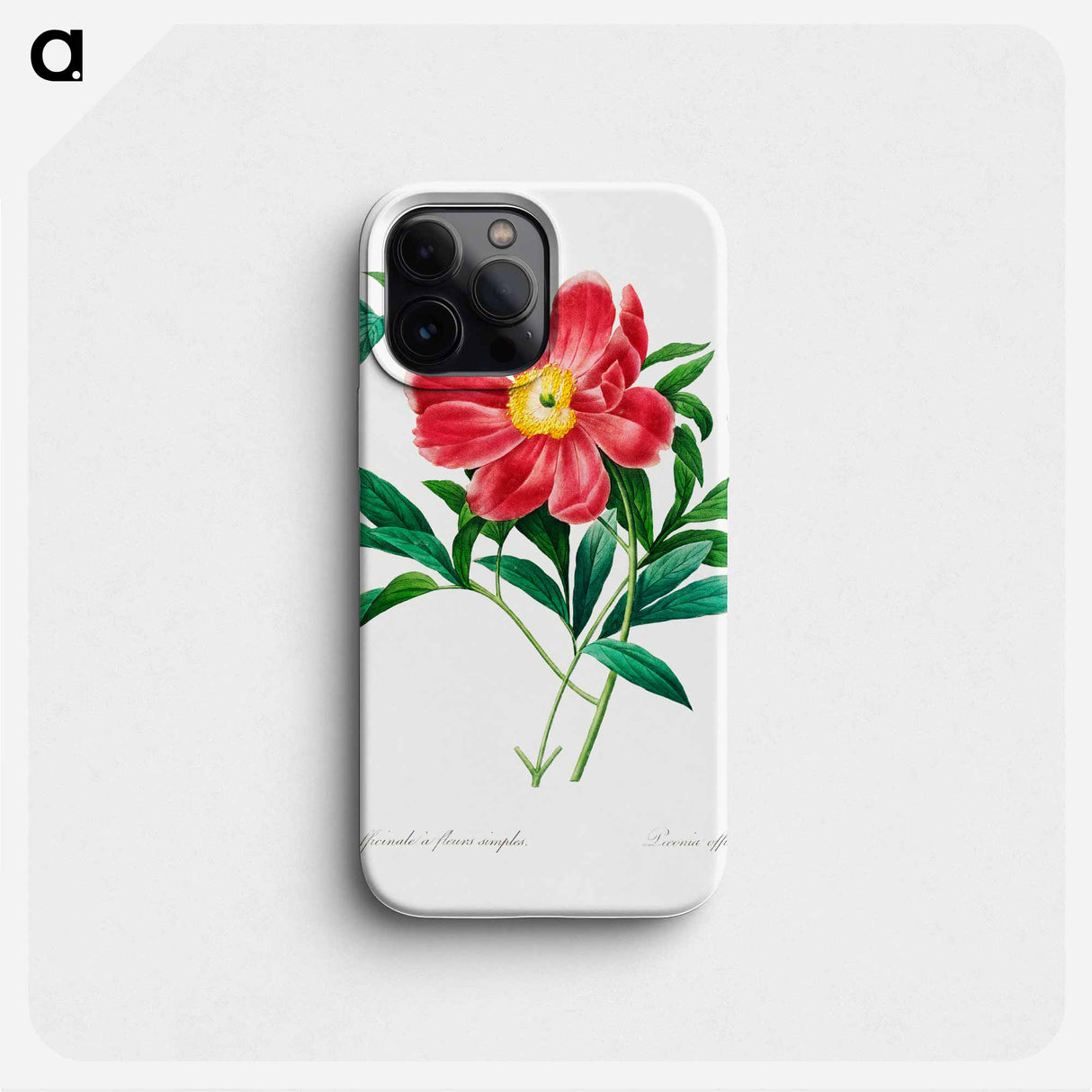 Red peony - Pierre Joseph Redouté Phone Case.