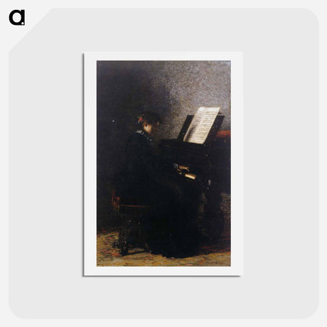 アートポストカード-Elizabeth at the Piano - トーマス エイキンズ Postcard.