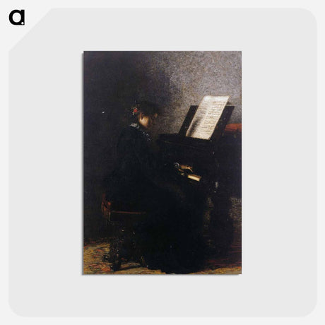 アートポストカード-Elizabeth at the Piano - トーマス エイキンズ Postcard.