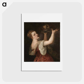 アートポストカード-Salome with the Head of John the Baptist - ティツィアーノ ヴェチェッリオ Postcard.