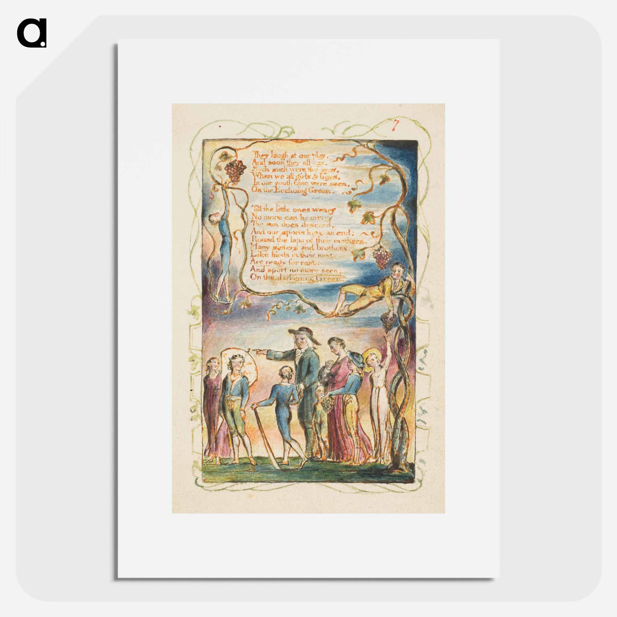 Songs of Innocence and of Experience: The Ecchoing Green (second plate) - ウィリアム ブレイク Poster.