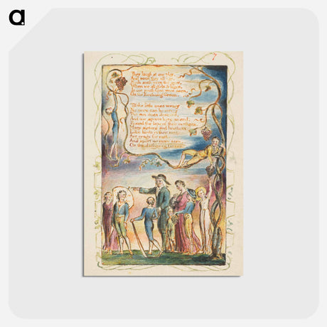 アートポストカード-Songs of Innocence and of Experience: The Ecchoing Green (second plate) - ウィリアム ブレイク Postcard.