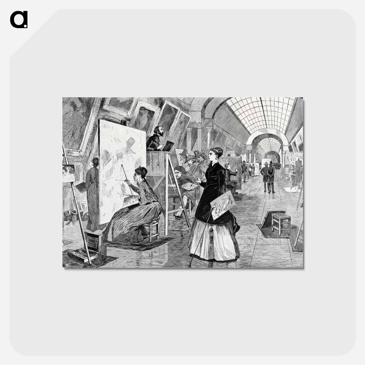 アートポストカード-Art Students and Copyists in the Louvre Gallery, Paris
 - クリーブランド美術館 Postcard.