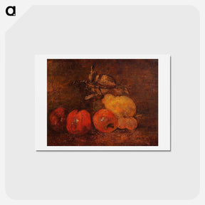 アートポストカード-Still Life with Pears and Apples - ギュスターヴ クールベ Postcard.