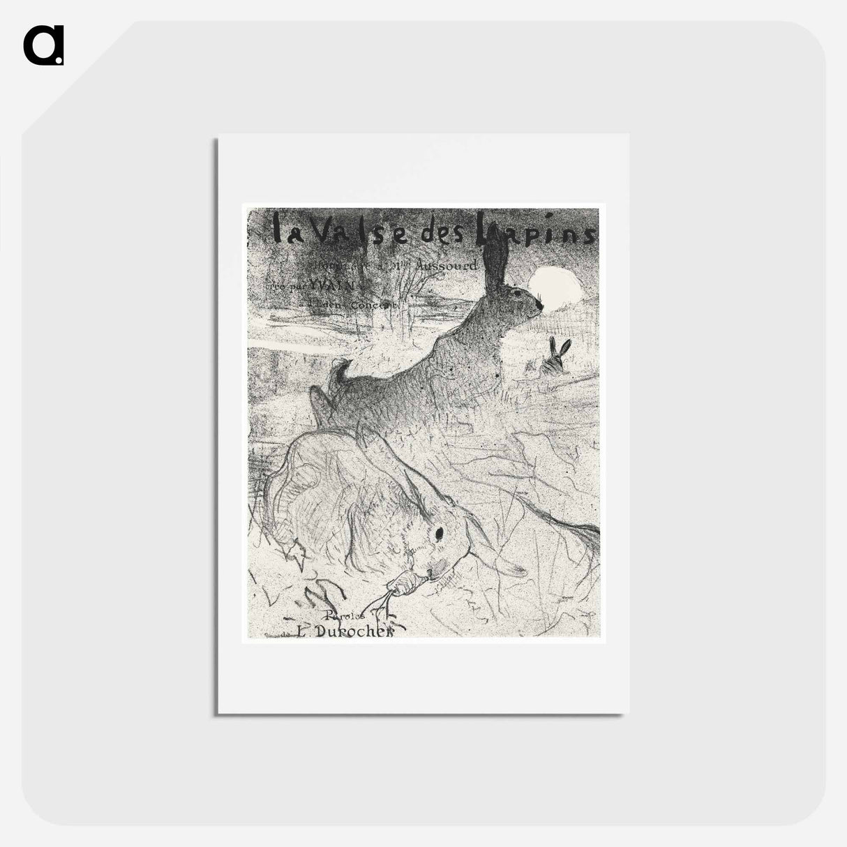 アートポストカード-La Valse des Lapins - アンリ ド トゥールーズ ロートレック Postcard.