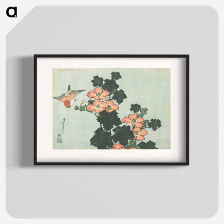 アートポスター-Hibiscus and Sparrow - 葛飾 北斎 Poster.