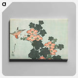 アートパネル-Hibiscus and Sparrow - 葛飾 北斎 Canvas.
