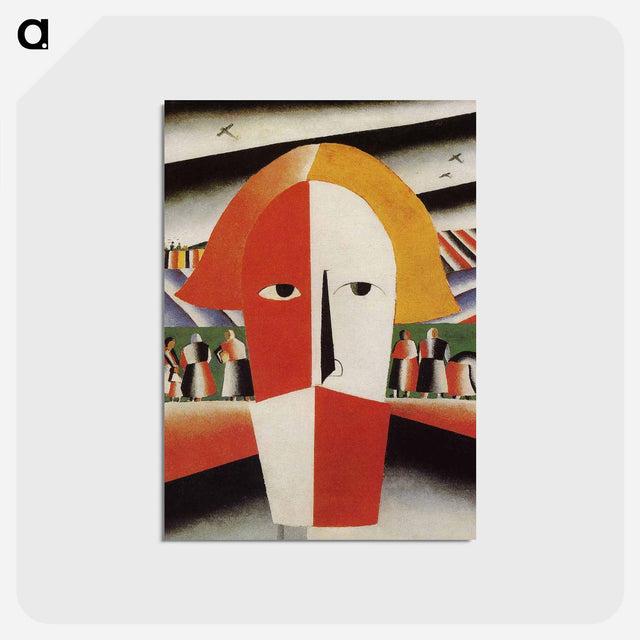 アートポストカード-Head of a Peasant - カジミール マレーヴィチ Postcard.