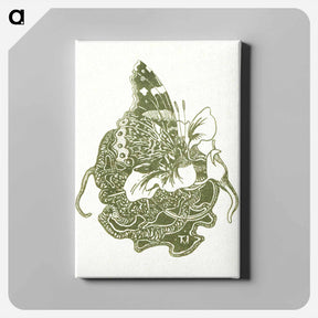アートパネル-Vlinder op een Oost-Indische kersbloem - テオ ヴァン ホイテマ Canvas.