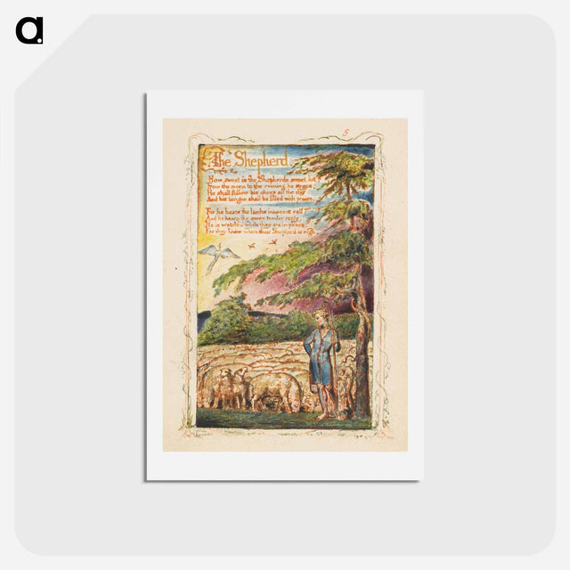 アートポストカード-Songs of Innocence and of Experience: The Shepherd - ウィリアム ブレイク Postcard.