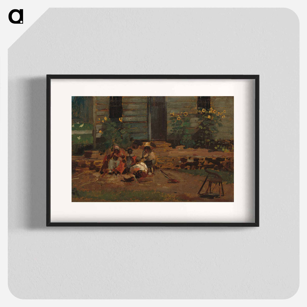 Sketch of a Cottage Yard - Winslow Homer Poster.