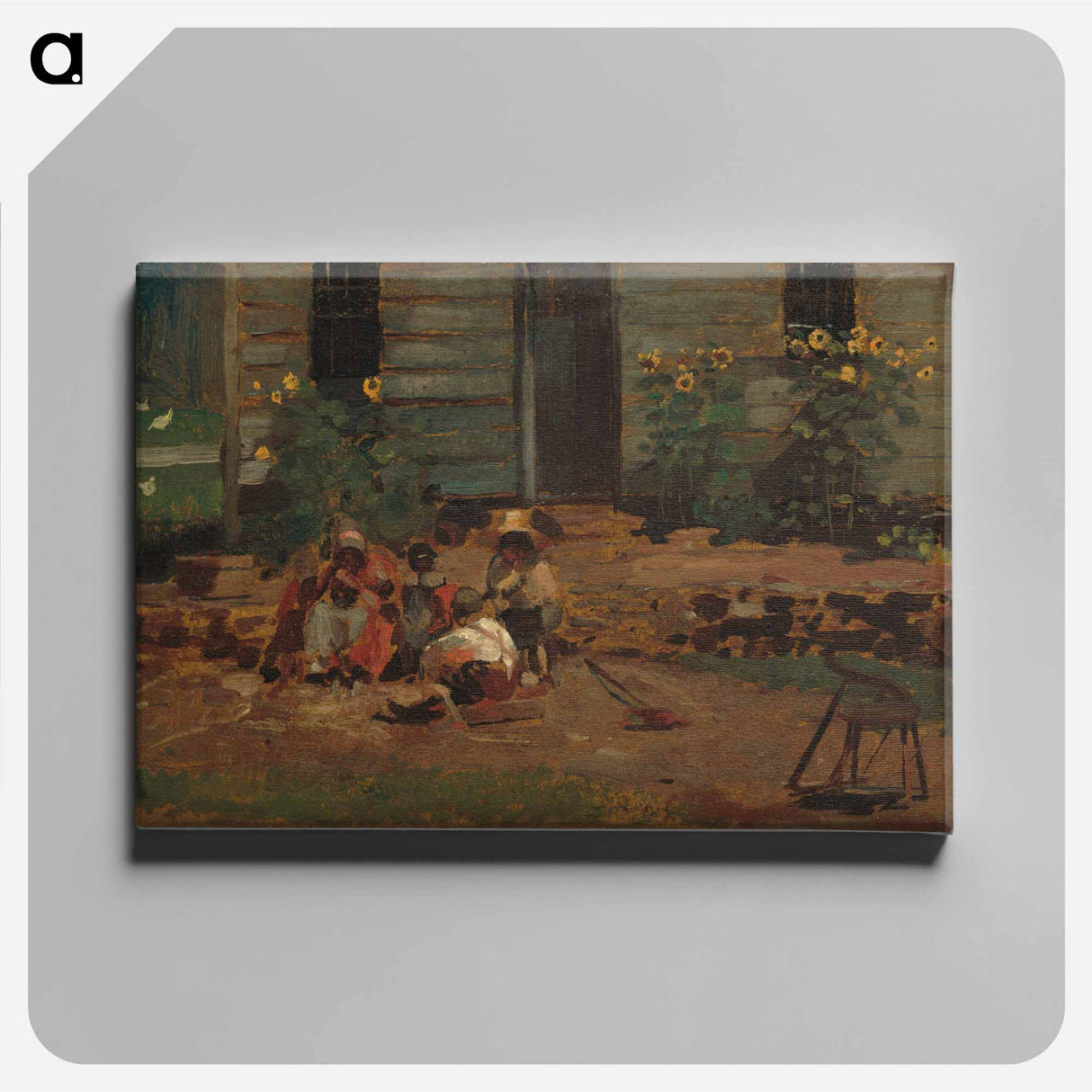 Sketch of a Cottage Yard - Winslow Homer Canvas.