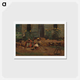 アートポストカード-Sketch of a Cottage Yard - ウィンスロー ホーマー Postcard.