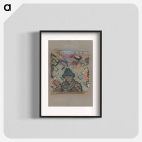 アートポスター-Bust of a man in a hat with decorative background - アーノルド ピーター ワイズ クビンチャン Poster.