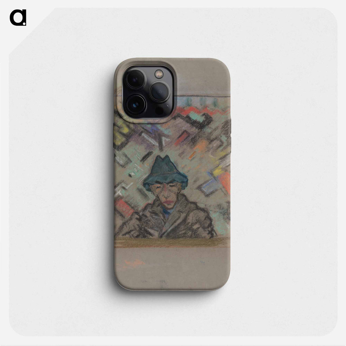 Bust of a man in a hat with decorative background - アーノルド ピーター ワイズ クビンチャン Phone Case.