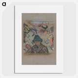 Bust of a man in a hat with decorative background - アーノルド ピーター ワイズ クビンチャン Poster.